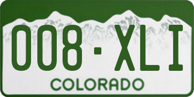CO license plate 008XLI