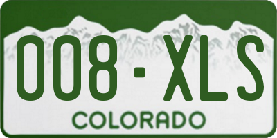 CO license plate 008XLS