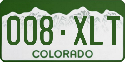 CO license plate 008XLT
