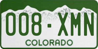 CO license plate 008XMN