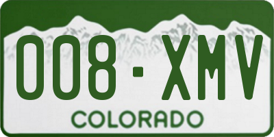 CO license plate 008XMV