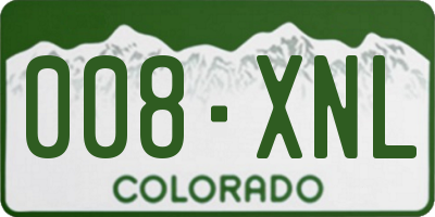 CO license plate 008XNL