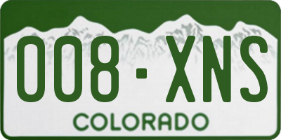 CO license plate 008XNS