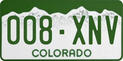 CO license plate 008XNV