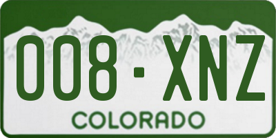 CO license plate 008XNZ