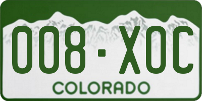 CO license plate 008XOC