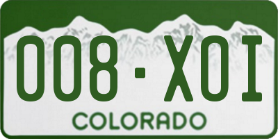CO license plate 008XOI
