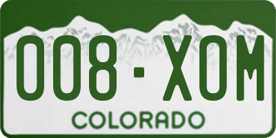 CO license plate 008XOM