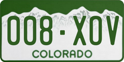CO license plate 008XOV