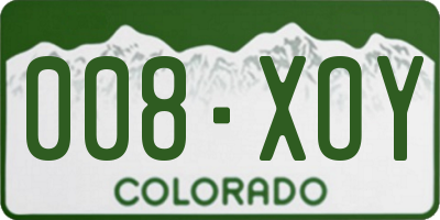 CO license plate 008XOY