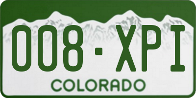 CO license plate 008XPI