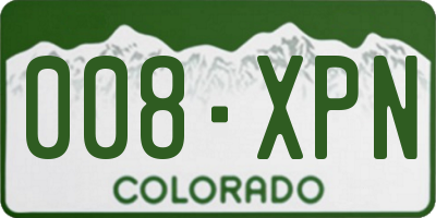 CO license plate 008XPN