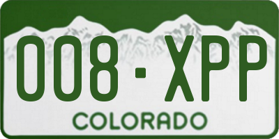 CO license plate 008XPP