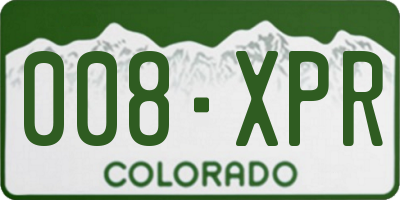 CO license plate 008XPR