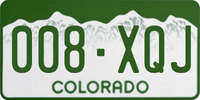CO license plate 008XQJ