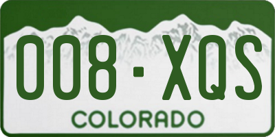 CO license plate 008XQS