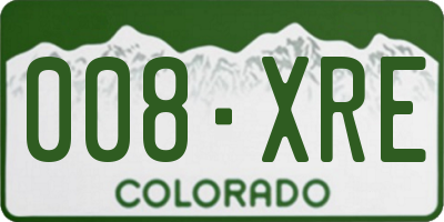 CO license plate 008XRE
