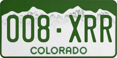 CO license plate 008XRR
