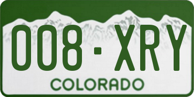 CO license plate 008XRY