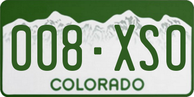 CO license plate 008XSO