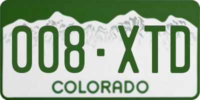 CO license plate 008XTD