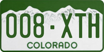 CO license plate 008XTH
