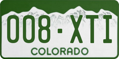 CO license plate 008XTI