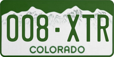 CO license plate 008XTR