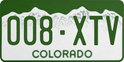 CO license plate 008XTV