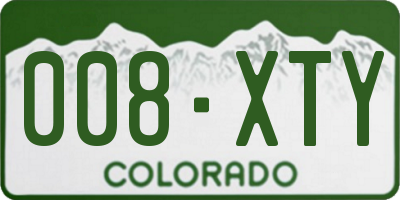 CO license plate 008XTY