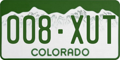 CO license plate 008XUT