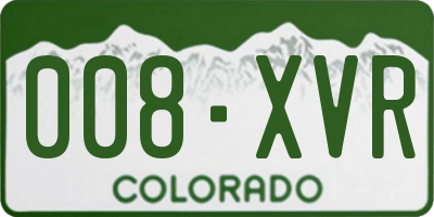 CO license plate 008XVR
