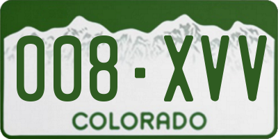 CO license plate 008XVV