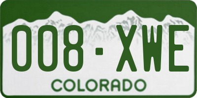 CO license plate 008XWE