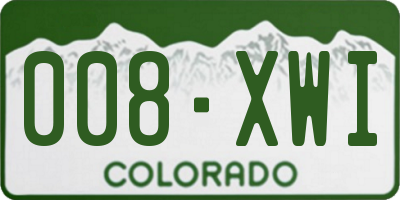 CO license plate 008XWI