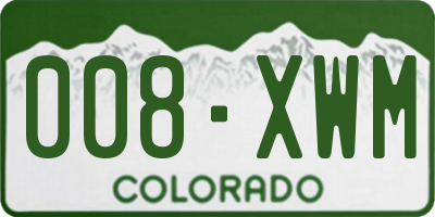 CO license plate 008XWM