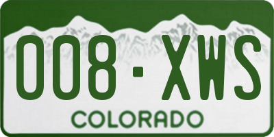 CO license plate 008XWS