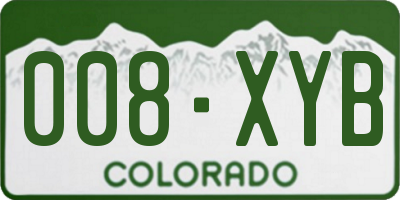 CO license plate 008XYB