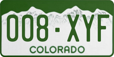 CO license plate 008XYF