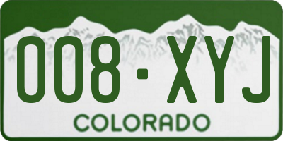 CO license plate 008XYJ