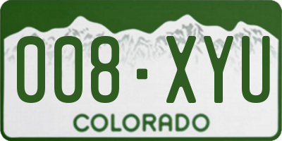 CO license plate 008XYU
