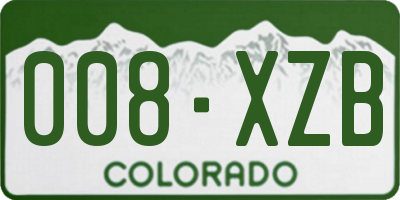 CO license plate 008XZB