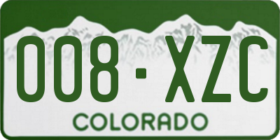 CO license plate 008XZC