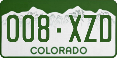 CO license plate 008XZD