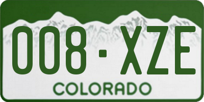 CO license plate 008XZE