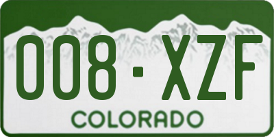 CO license plate 008XZF
