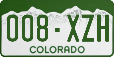 CO license plate 008XZH