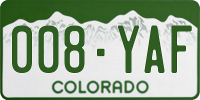 CO license plate 008YAF