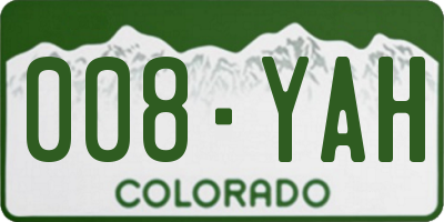 CO license plate 008YAH