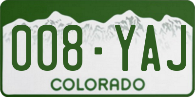 CO license plate 008YAJ